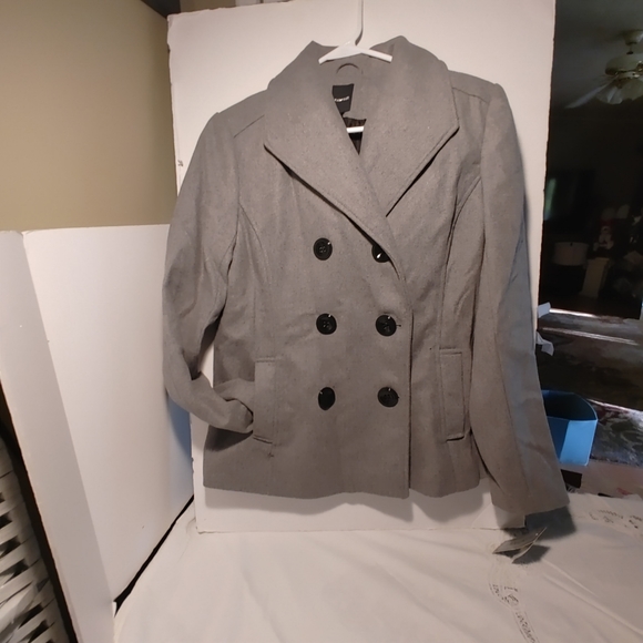 Ladies Gray Pea Coat Jacket Size Large NWT Rampage - Picture 2 of 10